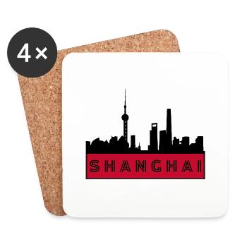 Stadt Shanghai - China - Untersetzer (4er-Set) - Weiß - Vorne