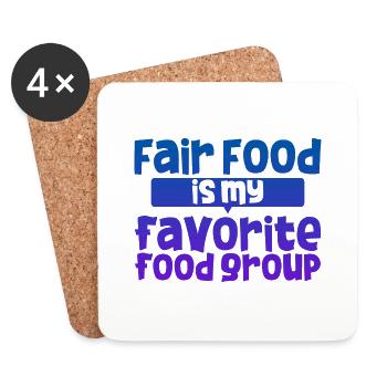 La nourriture équitable est mon groupe alimentaire préféré 4 - Dessous de verre (lot de 4) - blanc - Devant