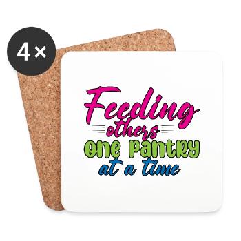 Feeding Others One Pantry At A Time 4 - Coasters (set of 4) - white - Front