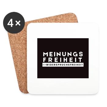 Meinungsfreiheit <> Widerspruchsfreiheit LWBS - Untersetzer (4er-Set) - Weiß - Vorne