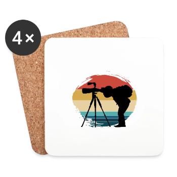 I shoot People Photography Vintage Retro - Coasters (set of 4) - white - Front