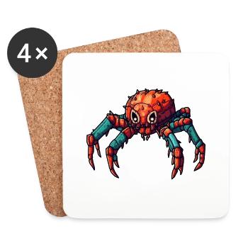 Colorful robert spider in vivid colors - Coasters (set of 4) - white - Front