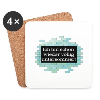 Sprüche - Untersetzer (4er-Set) - Weiß - Vorne