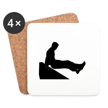 Compétence de saut de parkour Dash - Dessous de verre (lot de 4) - blanc - Devant