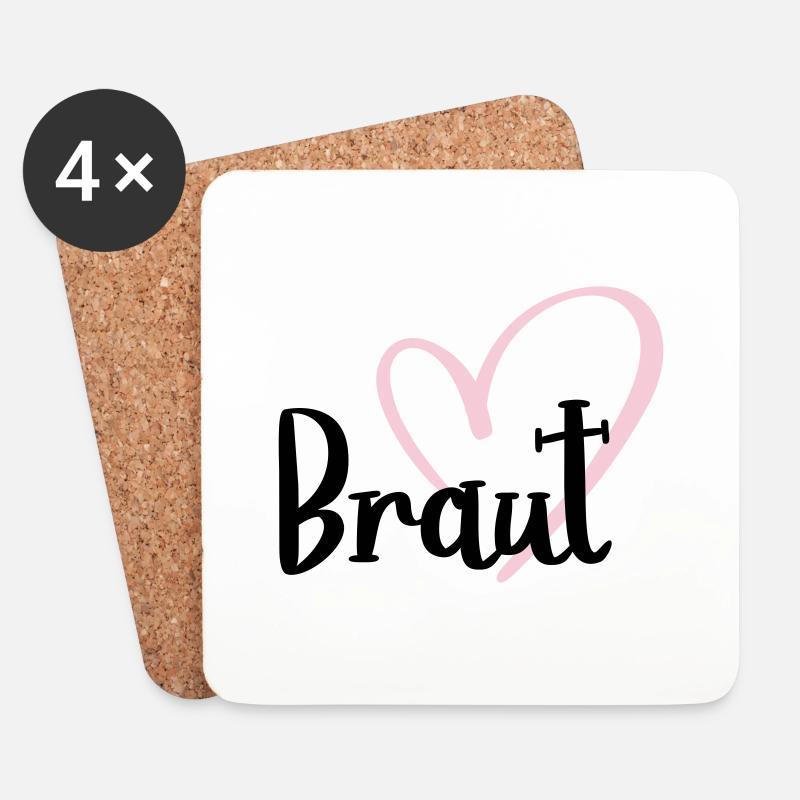 Braut - Untersetzer (4er-Set) - Weiß