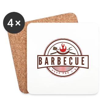 Je peux pas j'ai barbecue - Dessous de verre (lot de 4) - blanc - Devant