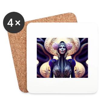 Femme biomorphe - Dessous de verre (lot de 4) - blanc - Devant