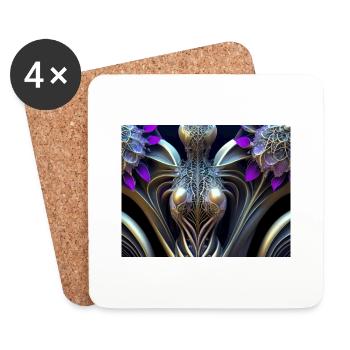 Abstract Female - Coasters (set of 4) - white - Front