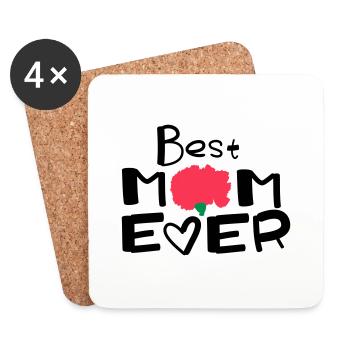 Happy Mothers Day lettering 2 - Coasters (set of 4) - white - Front