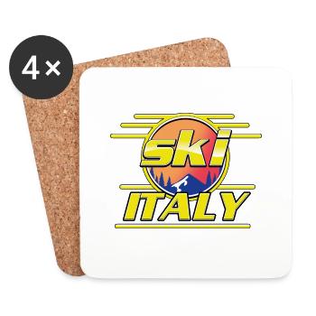 Ski Italie - Dessous de verre (lot de 4) - blanc - Devant