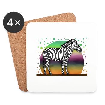 Zebra - Coasters (set of 4) - white - Front
