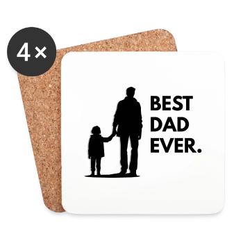 Mon papa - Dessous de verre (lot de 4) - blanc - Devant