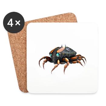 Crabe spatial - Dessous de verre (lot de 4) - blanc - Devant