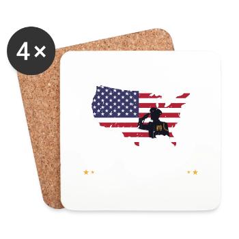Thank You For Your Service Patriotic Veterans Day - Dessous de verre (lot de 4) - blanc - Devant