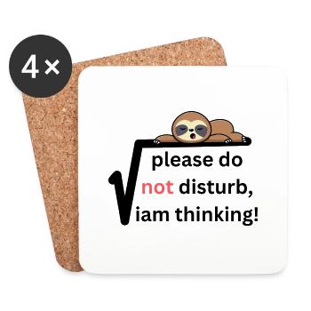 Please do not disturb Iam thinking! - Coasters (set of 4) - white - Front