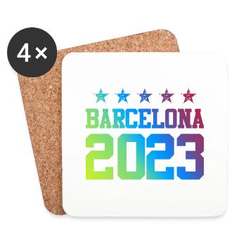 Barcelona 2023 - Untersetzer (4er-Set) - Weiß - Vorne
