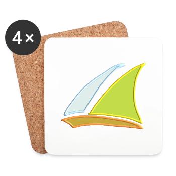 Voilier 8 2 - Dessous de verre (lot de 4) - blanc - Devant