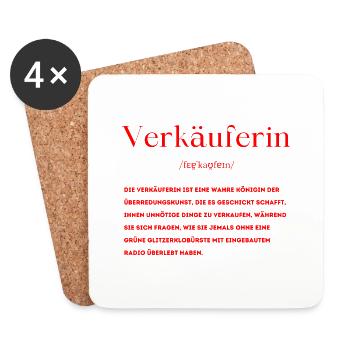 Verkäuferin Definition - Untersetzer (4er-Set) - Weiß - Vorne