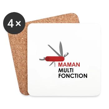 Maman Multifonction - Dessous de verre (lot de 4) - blanc - Devant