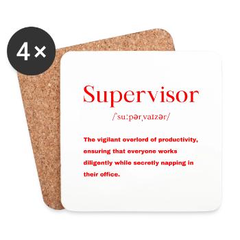 Supervisor Definition - Coasters (set of 4) - white - Front