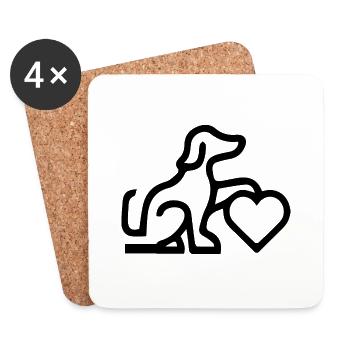 Dog Hund - Untersetzer (4er-Set) - Weiß - Vorne