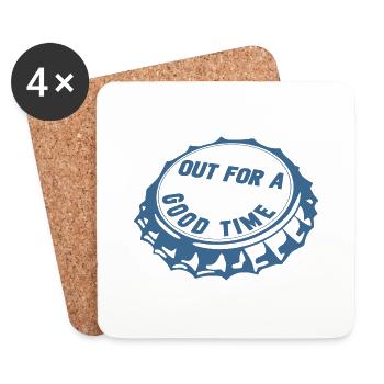 Sortir pour passer un bon moment - Dessous de verre (lot de 4) - blanc - Devant