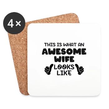 This is what an Awesome Wife Looks Like - Untersetzer (4er-Set) - Weiß - Vorne