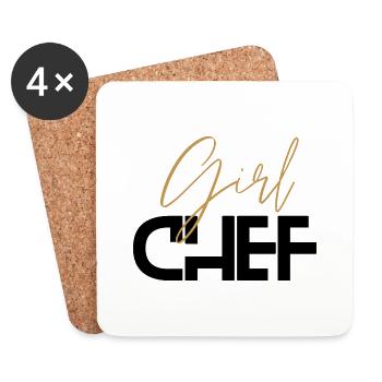 Girl Chef - Untersetzer (4er-Set) - Weiß - Vorne
