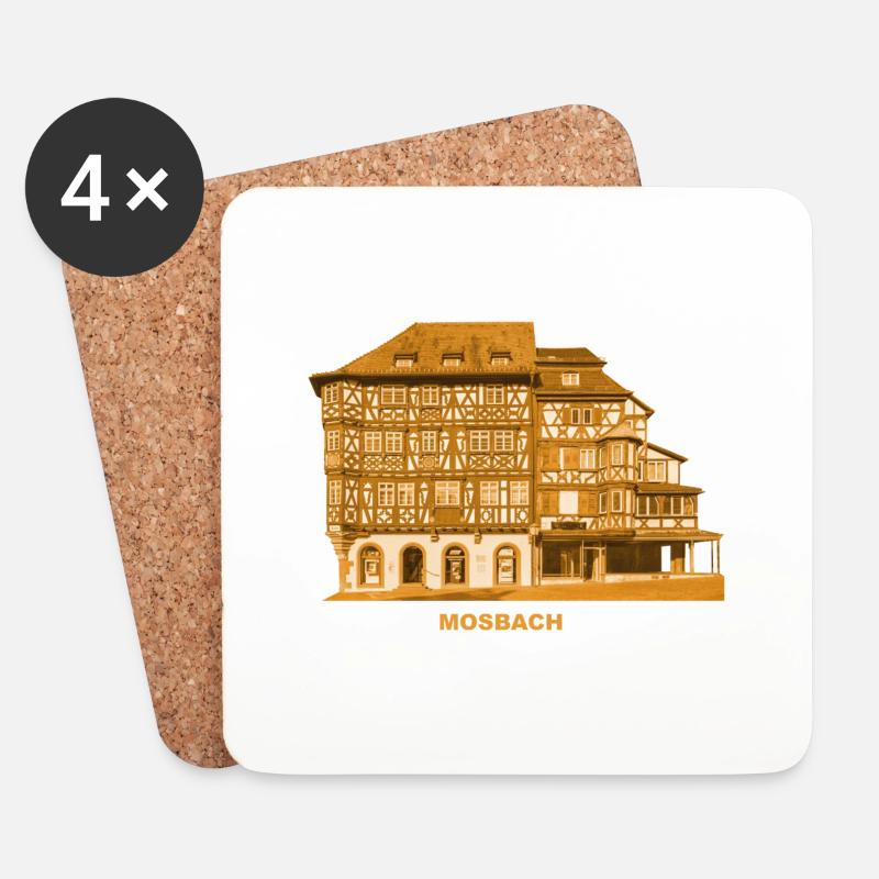 Mosbach Palm'sches Haus Baden-Württemberg - Untersetzer (4er-Set) - Weiß