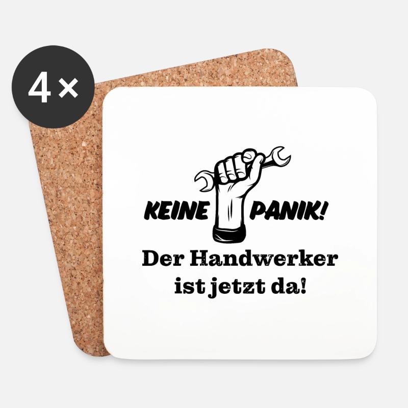 Keine Panik! Der Handwerker ist da! Technik, Azubi - Untersetzer (4er-Set) - Weiß