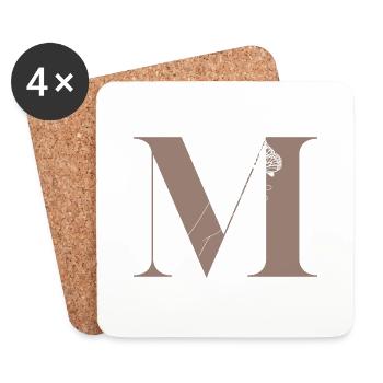 Buchstabe M Magischer Schmetterling - Untersetzer (4er-Set) - Weiß - Vorne