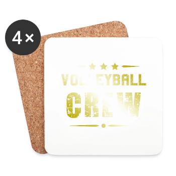 Équipe de volleyball - Dessous de verre (lot de 4) - blanc - Devant