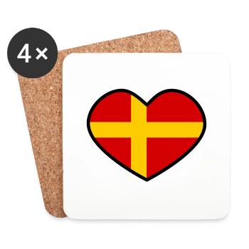 Skåne Herz - Untersetzer (4er-Set) - Weiß - Vorne