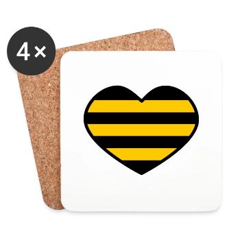 Rodent heart - Coasters (set of 4) - white - Front