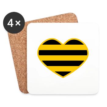 Rodent heart - Coasters (set of 4) - white - Front
