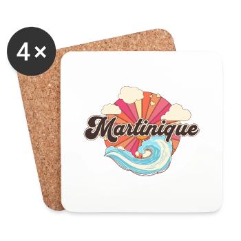 Martinique Karibik Retro 80er Jahre Strand - Untersetzer (4er-Set) - Weiß - Vorne