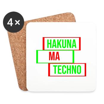 techno music quote - Coasters (set of 4) - white - Front