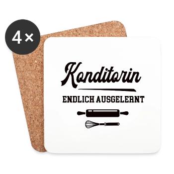 Konditorin Ausbildung Bestanden Konditor Azubine - Untersetzer (4er-Set) - Weiß - Vorne
