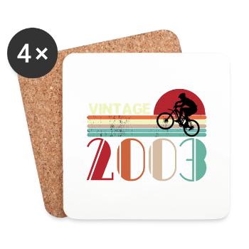 Vintage Geburtstag Retro Sonnenuntergang Design - Untersetzer (4er-Set) - Weiß - Vorne