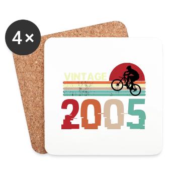 Vintage Birthday retro sunset design - Coasters (set of 4) - white - Front