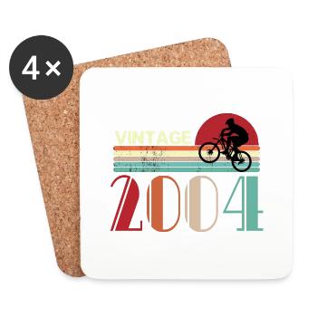 Vintage Geburtstag Retro Sonnenuntergang Design - Untersetzer (4er-Set) - Weiß - Vorne