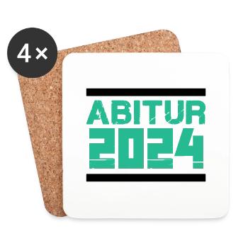 Abitur 2024 - Untersetzer (4er-Set) - Weiß - Vorne