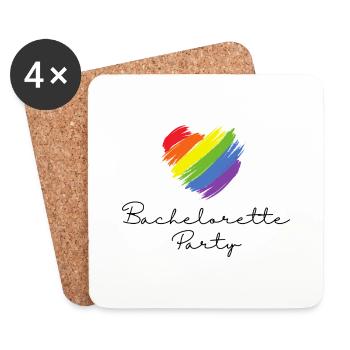 Bachelorette Party - Pride Edition - Untersetzer (4er-Set) - Weiß - Vorne