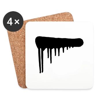 Drops and spray paint | Urban Art | Graffiti - Coasters (set of 4) - white - Front