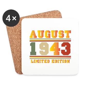 Août 1943 Cadeau d’anniversaire en édition limitée - Dessous de verre (lot de 4) - blanc - Devant