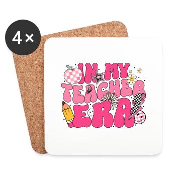 In My Teacher Era First Day Of School - Coasters (set of 4) - white - Front