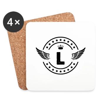 Armoiries L - Dessous de verre (lot de 4) - blanc - Devant