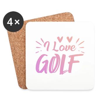 I love golf - Coasters (set of 4) - white - Front
