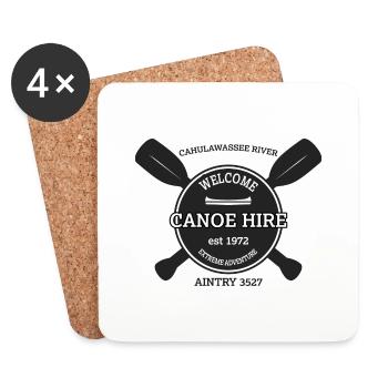 Logo de location de canoë - Délivrance. - Dessous de verre (lot de 4) - blanc - Devant