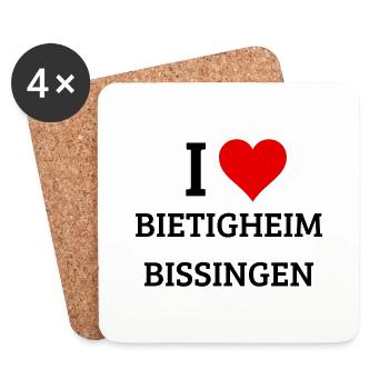 I LOVE BIETIGHEIM BISSINGEN DESIGN - Untersetzer (4er-Set) - Weiß - Vorne